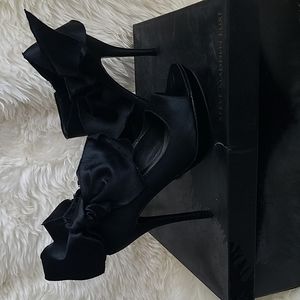 Steve Madden Luxe Black Bow Dress Heels